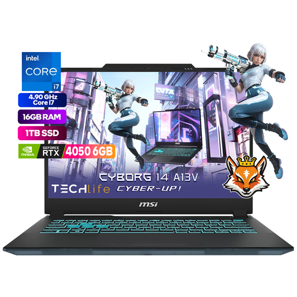 MSI Cyborg 14 A13VE-213XES Intel Core i7-13620H 16GB 1TB RTX4050 6GB 144Hz 14" FreeDOS