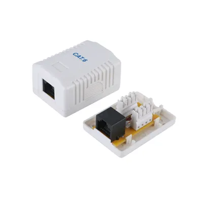 Roseta De Superficie Categoria 6 1 Hembra Rj45 Color Blanco