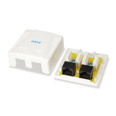 Roseta De Superficie Categoria 6 2 Hembras Rj45 Color Blanco