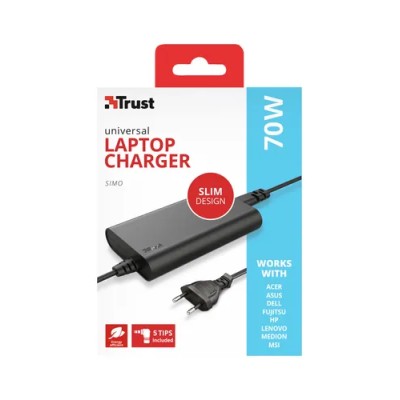 Cargador Universal De Portatil Trust Ultra Slim 70w 18-20 V