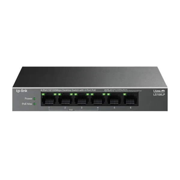 Switch No Gestionable Tp-link Ls106lp Litewave 6p 10/100 4p Poe+ Sobremesa Carcasa Metal No Rack