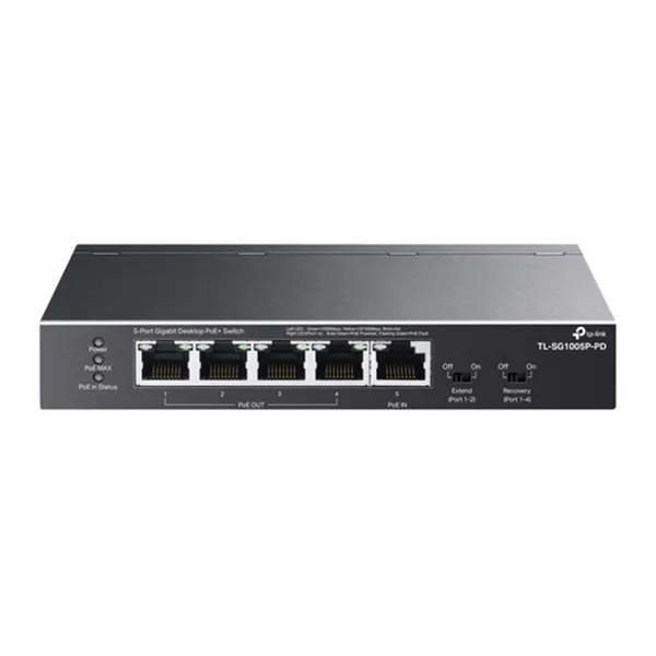 Switch No Gestionable Tp-link Sg1005p-pd 1p Giga Poe++ In Y 4p Poe+ Out Sobremesa No Rack Carcasa Metalica