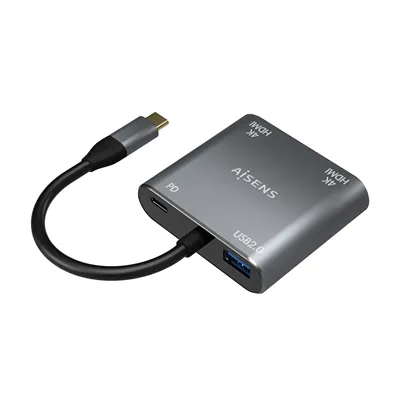 Conversor USB Tipo-C Aisens A109-0625/ 2x HDMI 4K SST MST