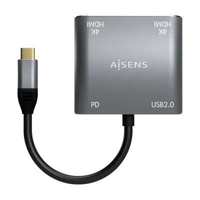 Conversor USB Tipo-C Aisens A109-0625/ 2x HDMI 4K SST MST