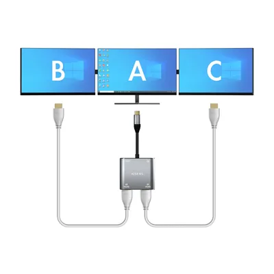 Conversor USB Tipo-C Aisens A109-0625/ 2x HDMI 4K SST MST