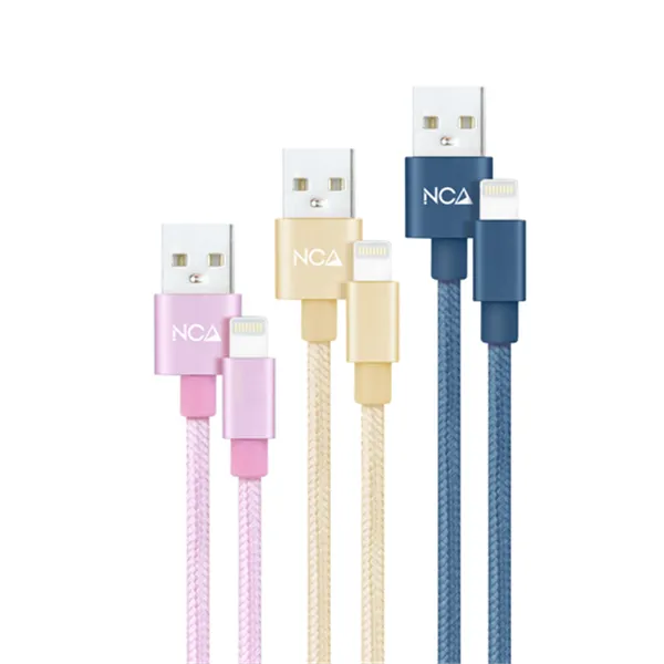 Cables USB 2.0 Lightning Nanocable 10.10.0401-CO2/ USB Macho - Lightning Macho/ 1m/ 3 Unidades/ Rosa, Dorado, Azul Pacífico