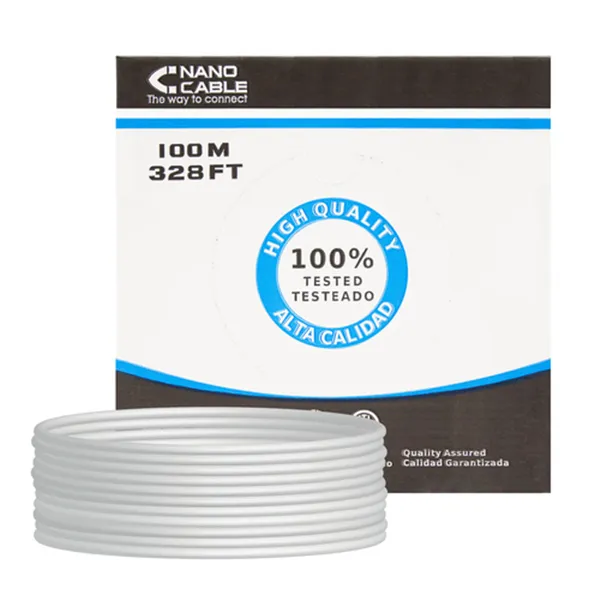 Nanocable Bobina de cable RJ45 UTP Cat.5e Rigido 100 mts, Gris 10.20.0302