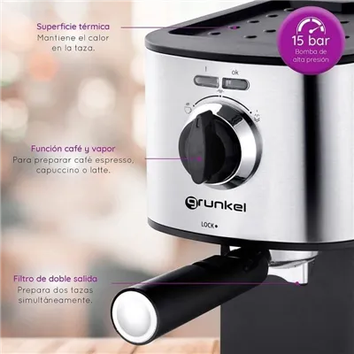 Cafetera Expreso Grunkel CAFPRESO-H15/ 850W/ 15 Bares