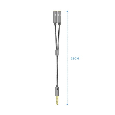 Adaptador Aisens A128-0415/ Jack 3.5 Macho - 2x Jack 3.5