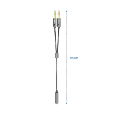 Adaptador Aisens A128-0417/ Jack 3.5 Hembra - 2x Jack 3.5