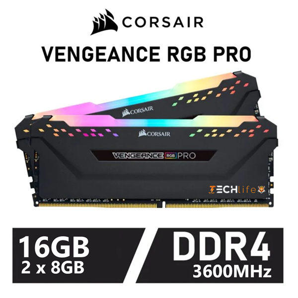 Corsair Vengeance RGB PRO KIT 16GB DDR4 3600MHz XMP CL18 1.35v (2x8GB)