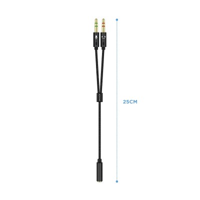 Adaptador Aisens A128-0418/ Jack 3.5 Hembra - 2x Jack 3.5