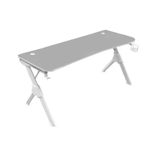 Mesa Mars Gaming Mgd 140 White Chasis De Acero Tablero 140x60cm Altura 75cm Alfombrilla Nanotextil Con Guias Y Soportes