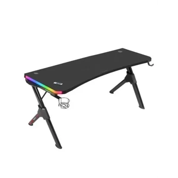 Mesa Mars Gaming Mgd Rgb 140 Black Chasis De Acero Tablero 140x60cm Altura 75cm Alfombrilla Nanotextil Con Guias Y Soportes