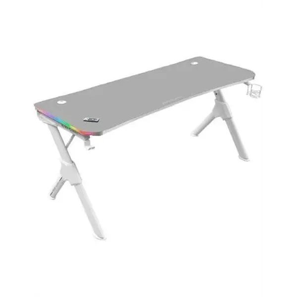 Mesa Mars Gaming Mgd Rgb 140 White Chasis De Acero Tablero 140x60cm Altura 75cm Alfombrilla Nanotextil Con Guias Y Soportes