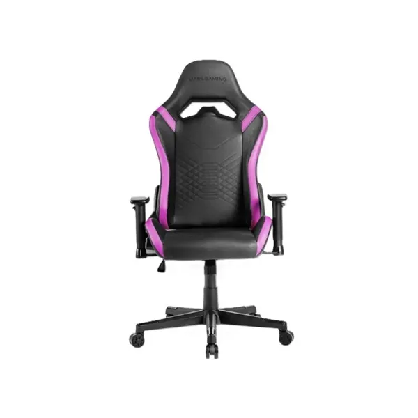 Silla Gamer Mars Gaming Mgcprobp Negra Con Detalle Violetas Brazos Regulables En Altura Reclinable 1