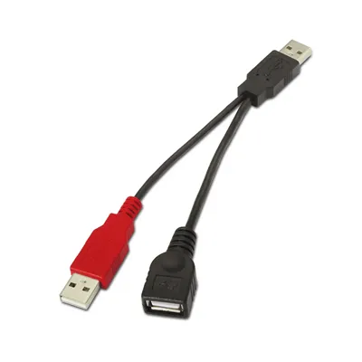 Cable USB 2.0 + Alimentación Aisens A101-0030/ USB Hembra + USB