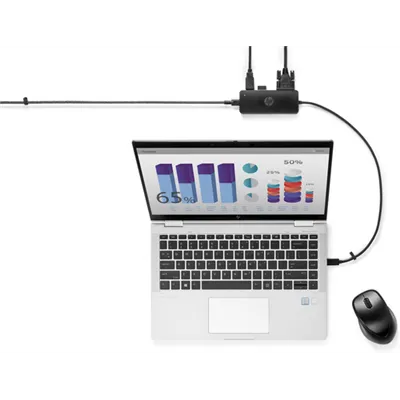 Docking USB Tipo-C HP G2 7PJ38AA/ 2xUSB/ 1xHDMI/ 1xVGA/ 1xUSB