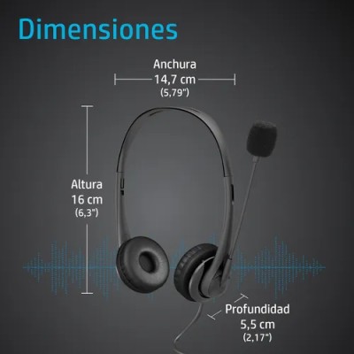 Auriculares HP G2/ con Micrófono/ Jack 3.5/ Negros