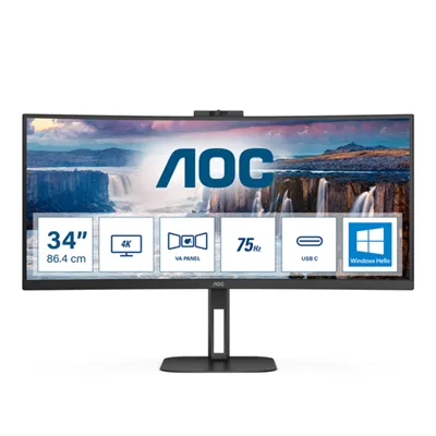 Monitor Profesional Curvo Ultrapanorámico AOC CU34V5CW/BK 34'/