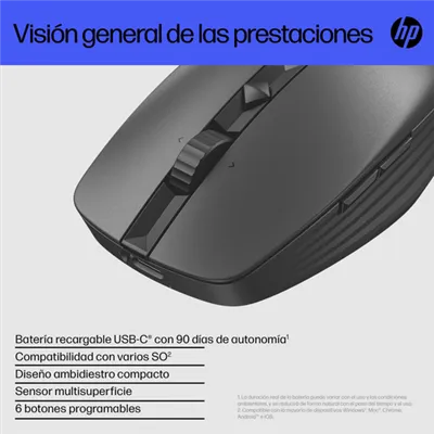 Ratón Inalámbrico HP 715 Multi/ Batería Recargable/ Hasta 1200