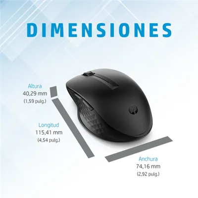 Ratón Inalámbrico HP 435 Multi/ Hasta 4000 DPI/ Negro