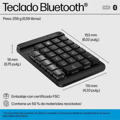 Teclado Numérico Inalámbrico HP 435 Programable/ Negro