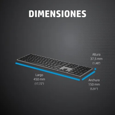 Teclado Inalámbrico HP 975 Dual/ Negro