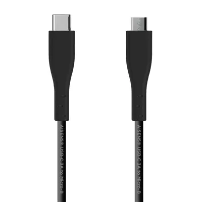 Cable USB 2.0 Aisens A107-0349/ USB Tipo-C Macho - MicroUSB