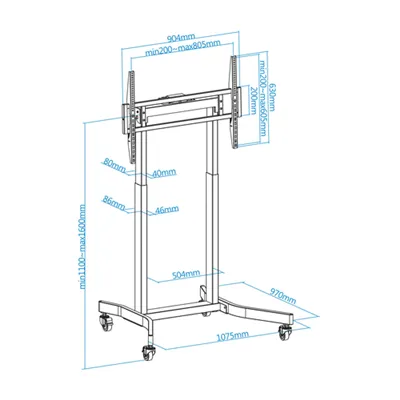 Tooq soporte suelo ruedas eléctrico lux 55"-100"