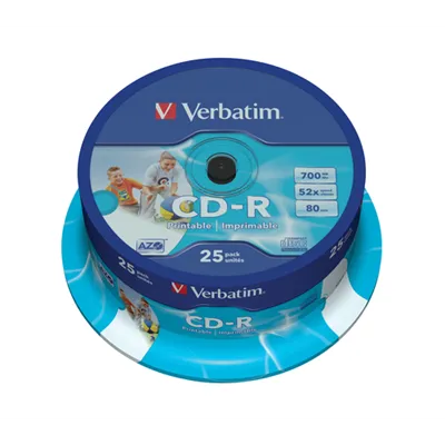 CD-R Verbatim AZO Imprimible 52X/ Tarrina-25uds