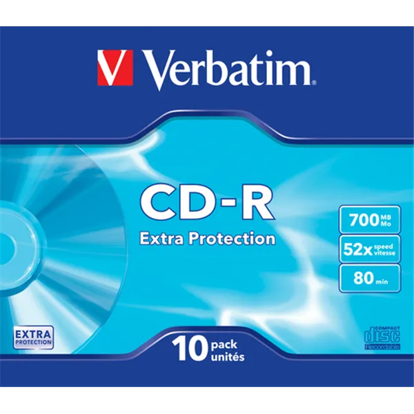 CD-R Verbatim Datalife 52X/ Estuche delgado-10uds