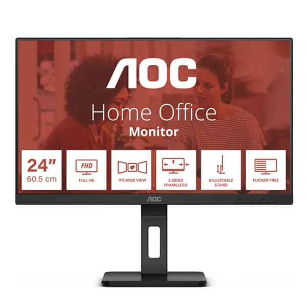 AOC E3 24E3QAF 23.8" FHD 4ms IPS 75Hz HDMI/VGA/DP/HDCP/Altavoces/Regu.Altura