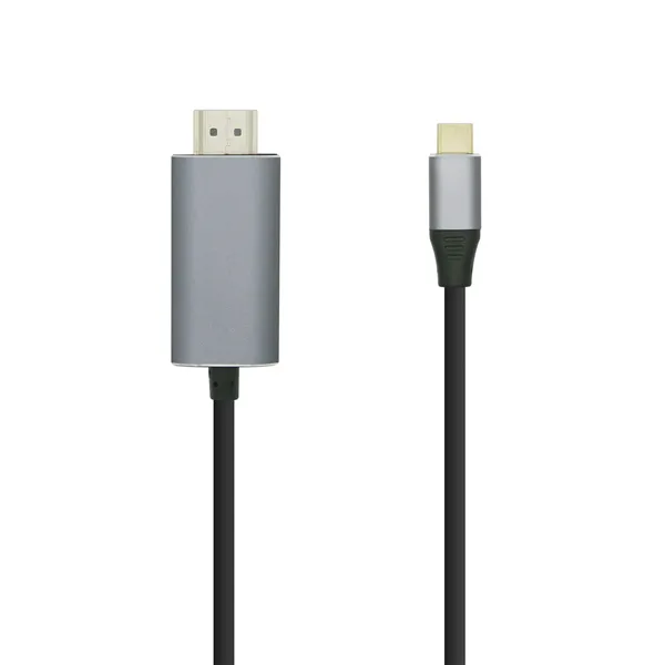 Cable Conversor Aisens A109-0392/ USB Tipo-C Macho - HDMI Macho/ Hasta 27W/ 1250Mbps/ 80cm/ Negro