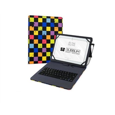 Funda + Teclado Tablet Keytab Usb 10.1" Squares Subblim