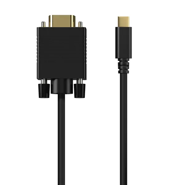 Cable Conversor Aisens A109-0692/ USB Tipo-C Macho - VGA Macho/ Hasta 27W/ 1250Mbps/ 80cm/ Negro