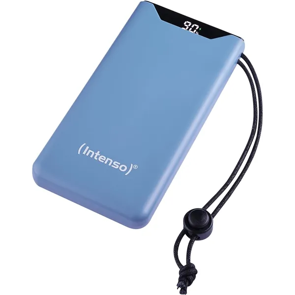 Intenso Powerbank F10000 Azul - Batería Externa 10000 mAh carga rápida, USB-C a 20W y USB-A a 15W 