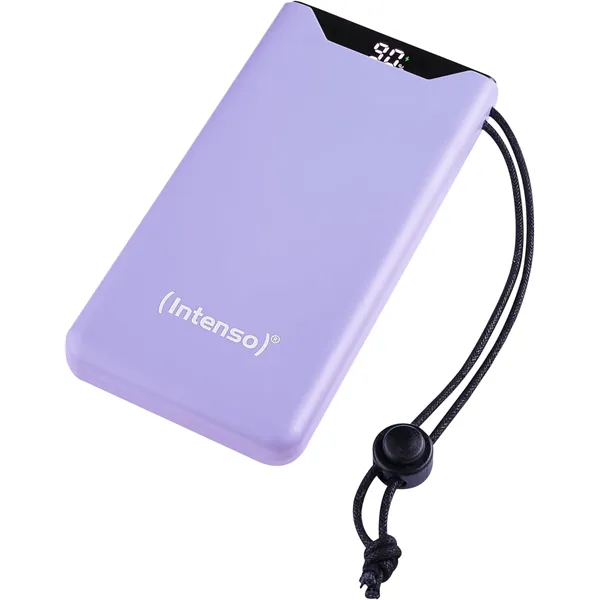 Intenso Powerbank F10000 Lila - Batería Externa 10000 mAh carga rápida, USB-C a 20W y USB-A a 15W 