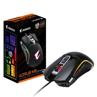 GIGABYTE AORUS M5 ratón Juego mano derecha USB tipo A Óptico