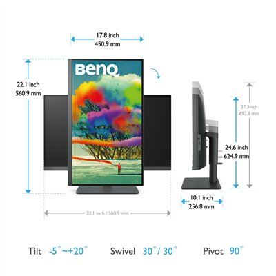 BenQ PD2705U pantalla para PC 68,6 cm (27") 3840 x 2160 Pixeles