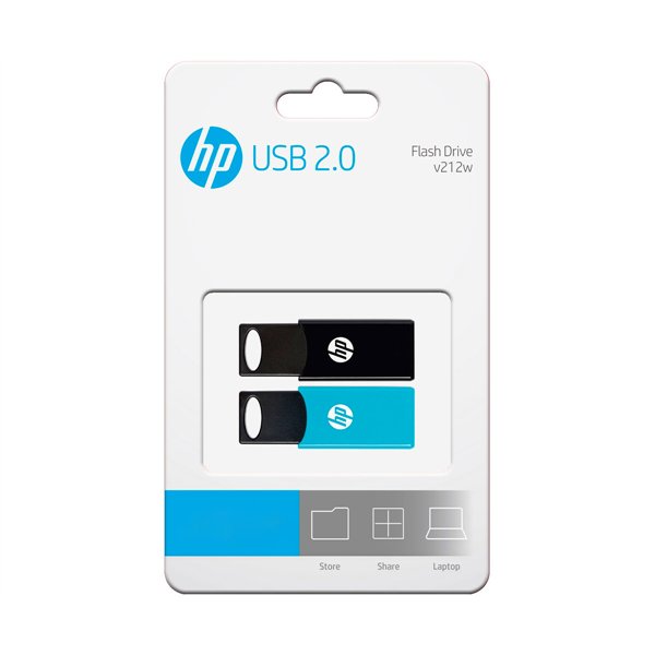 HP v212w 64GB USB 2.0 Pack 2 Unidades Negro/Azul