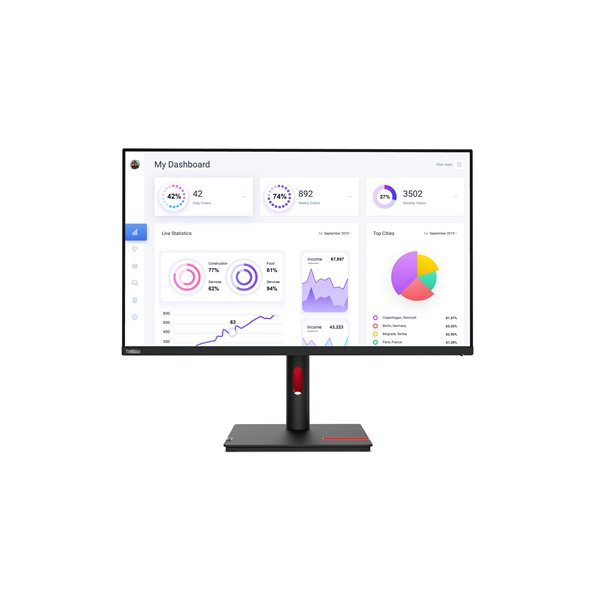 Lenovo ThinkVision T32p-30 LED display 80 cm (31.5") 3840 x 2160 Pixeles 4K Ultra HD Negro