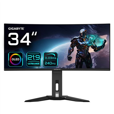 GIGABYTE Monitor de juegos curvo OLED WQHD MO34WQC2 de 34" -