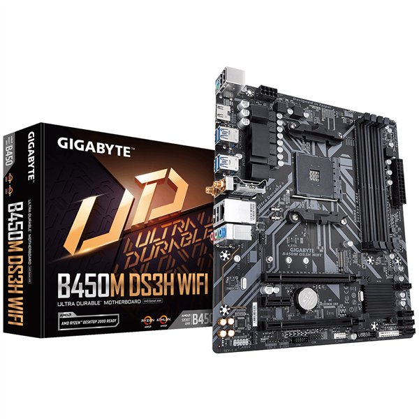 GIGABYTE B450M DS3H WIFI placa base AMD B450 Zócalo AM4 micro ATX