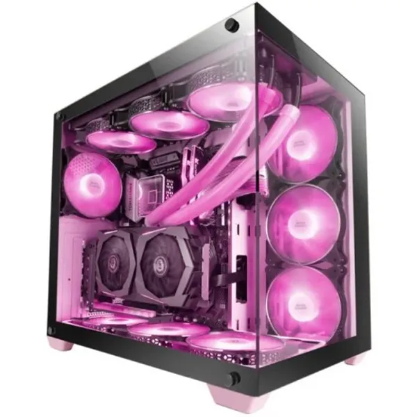 Mars Gaming MCV4 Rosa Torre Gaming Custom Premium XXL Cristal Templado