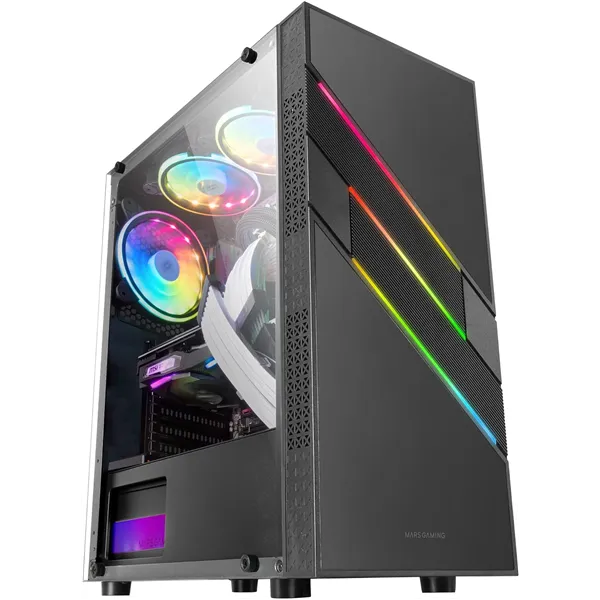 Mars Gaming XL MC-U3 ATX Negra Torre Gaming con iluminación full ARGB Cristal Templado