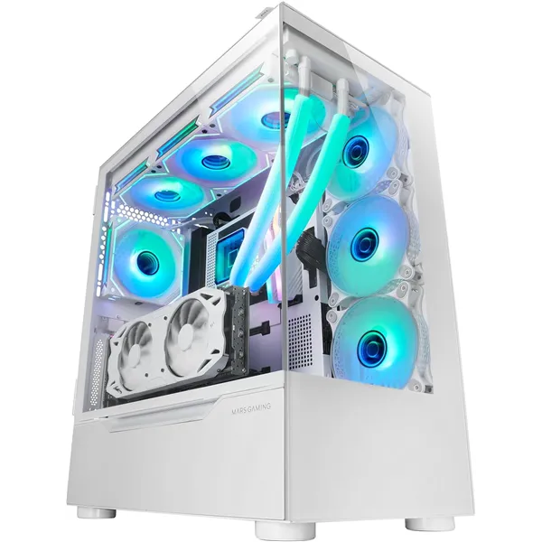 Mars Gaming MC-ULT Blanca Caja Gaming Custom XXL E-ATX, Doble Cristal Templado