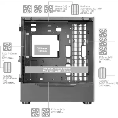 Mars Gaming MC-ULT Blanca Caja Gaming Custom XXL E-ATX, Doble