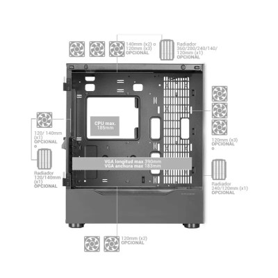 Mars Gaming MC-ULT Negra Caja Gaming Custom XXL E-ATX, Doble