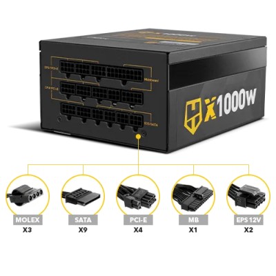 NOX Hummer X Gold Edition 1000W 80 Plus Gold ATX 3.0, PCIe 5.0